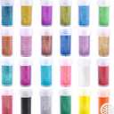 Extra Fine Glitter, Set of 24 Colors Nail Arts Face Hair Eye Lip Gloss Makeup Glitter, Slime, Tumbler and Epoxy Resin Crafts Loose Powder Shaker