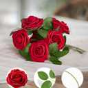 InnoGear Artificial Flowers, 50 Pcs Dark Red Foam Fake Roses Bulk with Stems for Mother's Gift Decoration Celebration DIY Wedding Bouquets Centerpieces Bridal Shower Party Christmas Tree