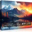Mountain Puzzles for Adults 1000 Pieces, Nature Forest Landscape Art Jigsaw Puzzles Scenic Trees, Colorful Gradient Sunset Themed, Challenging for Adults