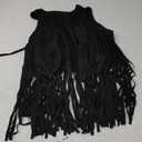 Women Western Black Fringe Vest Brown Cowgirl Sleeveless Faux Suede Tassel Vest 70s XL