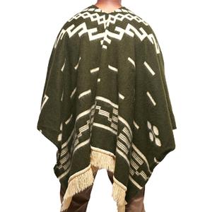 Clint Eastwood, Alpaca Wool Poncho: Western Style, Unique and Handmade in Ecuador. Thick, Warm and Soft Wool Poncho (One Size, Olive Green)