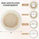 15 Inch Placemats Set of 6,Lace PVC Vinyl Round Place Mats,Non-Slip Waterproof Table Mats,Durable Washable Wipeable Placemats for Kitchen Dining Party Decor(6, Twisted Rope Braiding)