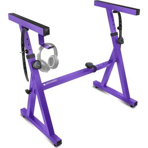 Liquid Stands Piano Keyboard Stand - Z Style Adjustable and Portable Heavy Duty Music Stand for Kids and Adults -Fits 54-88 Key Electric Pianos - Sturdy Musical Keyboard Stand (Purple)