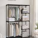 SONGMICS Portable Closet, Freestanding Closet Organizer, Clothes Rack with Shelves, Hanging Rods, Storage Organizer, for Cloakroom, Bedroom, 48.8 x 16.9 x 71.7 Inches, Black URYG026B02