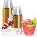 Goodluck 50PCS 9oz Gold Disposable Cups, Plastic Cups with Gold Rim, Cocktail Cups for Wedding, Party and Birthday