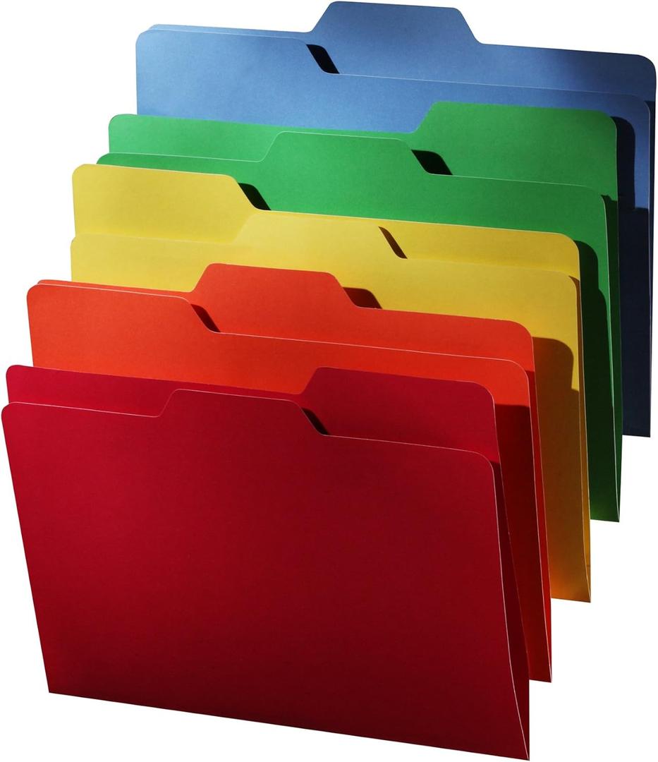2 x Find It All-Tab File Folders, Letter Size, Third Cut, 18 Folders per Pack, Back to School Supplies for College Students, 5 Color Assortment (FT07173)
