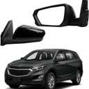 Dasbecan Left Driver Side Mirror Compatible With 2018-2023 Chevy Equinox GMC Terrain Rearview Mirror with Heated Glass/Power Adjustment Glass/Manual Folding Replace# GM1320560 (5Pin) Black