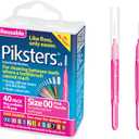 Piksters Interdental Brushes, 40 pk, Size 00, Interdental Tooth Brush for Extremely Tight Gaps, Gum Soft Bristles for Plaque Removal, Safe for Braces (40 Count (Pack of 1))
