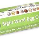 2 x Sight Word Games 500 Natural Egg Sight Word Flash Cards Kindergarten Game - Egg Fry Word Flash Cards Reading Games - Preschool Games, Kindergarten Learning Games - Egg Flashcards in Carton