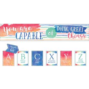 Teacher Created Resources Watercolor You are Capable of Doing Great Things Bulletin Board (TCR8959), 24" x 18"