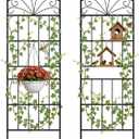 VOXOR Metal Trellis for Climbing Plants Outdoor, 60 * 19.7 Inch Tall Garden Trellis with Black Rustproof Coating, Decorative Rose Trellis for Climbing Roses, Vines, and Flowers, 2 Pack