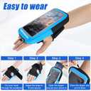 Phone Holder for Running, Running Armband Phone Holder with Carabiner, Phone Armbands for iPhone 17 16 15 14 13 12 11Pro Max & Galaxy S25/S24/S23, Cell Phone Armband Up to 6.8'' Phone (Blue)