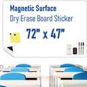 Large Magnet-Receptive Dry Erase Whiteboard Sticker 72" x 47" for Office
