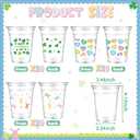 60 Pcs Valentine's St. Patrick's Easter Plastic Cups Heart Green Shamrock Rabbit Egg Disposable Clear Plastic Cups Disposable Plastic for Kids Adults Cold Drink Snacks Party Favors Supplies
