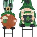 hogardeck St Patricks Day Decorations Outdoor, 2PCS Metal Irish Gnomes Garden Stakes for St. Patrick's Day Decor,Shamrock Beer Metal Yard Signs for Home Outside Lawn Patio Front Porch