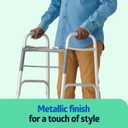 Medline Lightweight Two Button Folding Walker with 5" Wheels, Aluminum Frame Supports up to 300 lbs