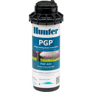 Hunter PGP-ADJ 3/4" Rotor Sprinkler Head, Adjustable 40-360 Arc, 4" Pop-Up Gear Drive Lawn Irrigation Head, 22-52 ft Spray Distance, Preinstalled 3.0 GPM Nozzle