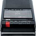 QFX RETRO-39 Portable Shoebox USB to Cassette Tape Recorder, Analog Cassette Tape Deck with Built-in Microphone, 3.5" Bluetooth Speaker with FM Radio