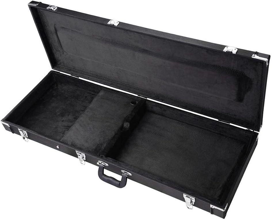 Electric Guitar Hard Shell Carrying Case, Universal Electric Guitar Square Wooden Hard Shell, Black