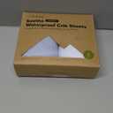 2-Pack Waterproof Crib Sheets for Boys, Girls - 52x28 Fitted Organic Cotton Baby Crib Sheets, Toddler Mattress Protector Cover, Washable, Soft & Durable Baby Bedding Essentials (Blue Flax)