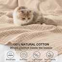 Cooling Throw Blanket Twin XL 66" x 90", 6 Layers Muslin Blankets 100% Cotton, Breathable and Lightweight Twin Blanket for Bed, Soft Bedspread, Gauze Bedding for All Season, Beige Linen