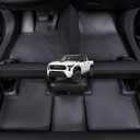 EKR Custom Floor Mats for Toyota Tacoma Double Cab 2024-2026, Front & 2nd Row Luxury Car Floor Mat Fit Tacoma 2024 2025 2026 - Leatherette Floor Liners (Black)