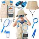 Kids Explorer Kit & Bug Catcher Kit, Kids Camping Gear for Kids, Outdoor Exploration Set with Vest & Hat, Ideal Outdoor Camping Adventure Toys for Ages 3 4 5 6 7 8 Boys Girls (Blue)