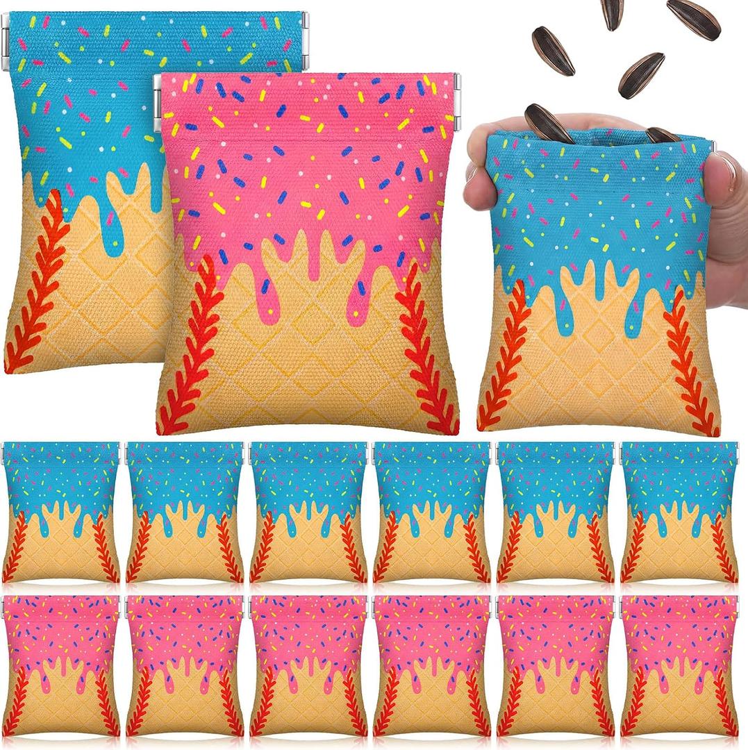 12 Pcs Baseball and Softball Seed Pouch Bags for Team, 3.54 x 4.72 inches