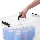 19 Quart Plastic Storage Bins with Lids, 6-Pack Stackable Clear Storage Organizing Box with Handle