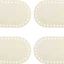 MECCANIXITY 4Pcs Wooden Basket Bottom, 3.94x5.91" Oval Blank Natural Wood Base Solid Crochet Basket for DIY Craft Weaving Making Supplies Home Decor