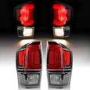 MAYELLO Pair Clear Lens Black Tail Lights w/bulbs fit for 2016-2023 Toyota Tacoma Trucks, Plug & Play Replacment Rear Lamps
