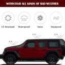 Waterproof Car Cover for Jeep Wrangler 4 Door 2006-2026 JK JL Outdoor Waterproof Sun Rain Snow Hail Protection with Driver Door Zipper
