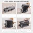 Gromast 2 in 1 Portable Travel Crib for Toddler, Foldable Crib for Baby, Lightweight Playpen Collapsible Playard with Soft Mattress, Easy to Carry Baby Travel Bed for Outdoor, Indoor (Grey, 31.5 x 23 x 37.5 in)