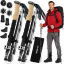 TREKOLOGY TrekZ Collapsible Hiking & Trekking Poles Balance Support for Seniors, Women, and Men, 2pc Per Set, 100–120 cm (for Height: 4’11” to 5’10”),  Volcanic Obsidian Black