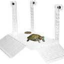 AnRui Turtle Hanging Basking Platform Acrylic Turtle Tank Accessories Terrace Aquatic Reptile Ramp Dock, Tortoise Climbing Ladder for Aquarium