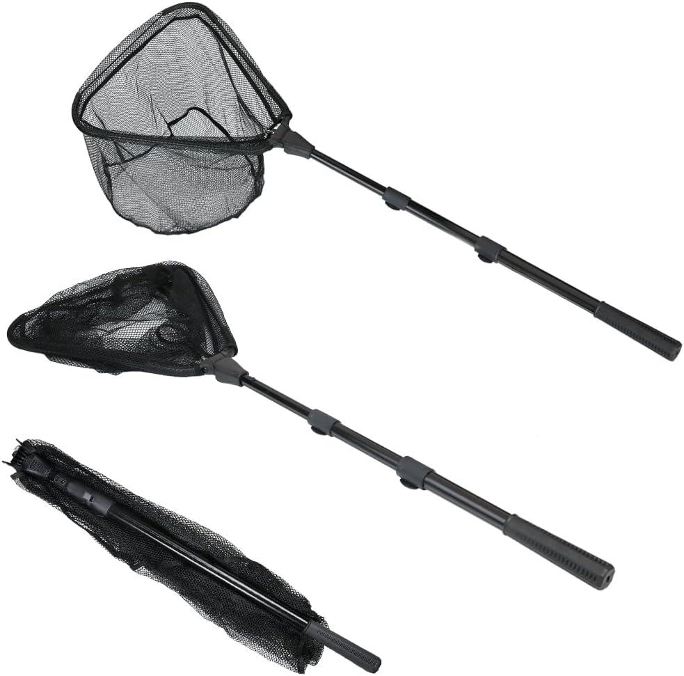 RESTCLOUD Fishing Landing Net with Telescoping Pole Handle, Fishing net Freshwater for Kids Men Women, Extend to 40-63 Inches, 82" Full Extended