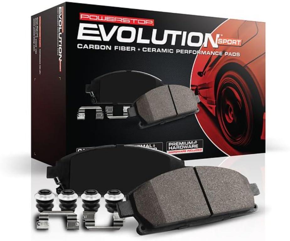 Power Stop Z23-1058 Front Z23 Sport Carbon Fiber Infused Ceramic Brake Pads with Hardware For 200, 300, Avenger, Caliber, Challenger, Charger, Magnum [Model Specific]