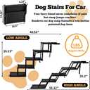 Extra Wide Dog Stairs for Car - Foldable 5-Step Non-Slip Pet Stairs for Home, Lightweight Dog Steps for Senior & Large Dogs to SUV, Truck, Bed - Supports 250 lbs