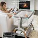 GROWNSY 5-in-1 Baby Bassinet Bedside Sleeper with Gentle Manual Rocking, Standard