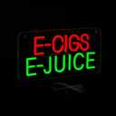 LED E-cigs E-juice Neon Sign, 15.6"x7.8", High Bright Business Signboards for Vape Smoke Tobacco Convenience Stores, Hookah Lounge, Clear Acrylic Backboard, Easy to Install, Storefront Decor.