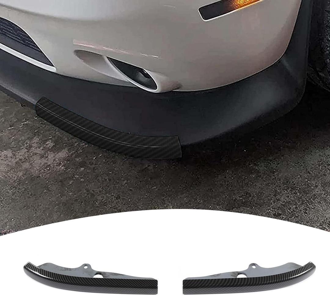 for Challenger Front Bumper Lip Splitter Protector Cover Trim for 2015-2023 Dodge Challenger GT RT SRT Black Carbon Fiber Exterior Accessories 2pcs (Small, Gray)