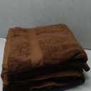 Superior Bath Towel Set, Rayon from Bamboo Cotton Blend, Ideal for Bathroom, Guest Bathroom, and Beach, Modern Style with Solid Dobby Border, Includes 4 Pieces; Bath Towels, Cocoa