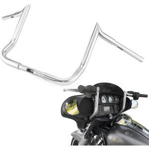 Mofun 10" Rise Handlebar Ape Hangers Bar Compatible with Harley Touring Street Glide Electra Glide FLHX FLHT Models 1986-2023 with Batwing Fairng, Ultra Limited 2024 Chrome