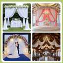 60ftx12ft White Backdrop Curtain for Wedding Parties, 12 Panels Wrinkle Free Polyester Photo Backdrop Drapes Back Drop Cloth for Birthday Photography Background