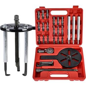 Bearing Puller Kit, Inner Hole 3-Jaw Puller with Curved Hook and Steel Collet Multi-Function Bearing Removal Tool