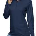 MAGCOMSEN Women's Shirts Long Sleeve 1/4 Zip UPF50+ UV Sun Protection Quick Dry Workout Hiking Athletic Shirts Rash Guard (Large, Navy)