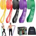 Resistance Bands for Working Out: 5-Levels Exercise Bands Set - Pull Up Assistance Elastic Silicone - Physical Therapy/Stretching/Training - Home Gym for Women/Men