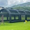 Inflatable Tennis Tent Baseball Cage Football Court Cage Inflatable Baseball Field Softball Batting & Pitching Cage with Blower (30ft L 16ft W 11.5ft H, Black)