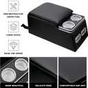 Center Console Organizer with Cup Holder & Padded Top Lid fit for Truck & Car & Van& Bench Consoles Central Armrest Box Back Seat Storage Box Black