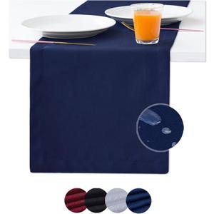Navy Blue Table Runner 144 inch, Coffee Table Runner, Waterproof Long Dresser Scarf, Outdoor Dining Table Runners, Wrinkle-Free Geometric Decor for Nightstand, Dinner Parties, Wedding, Mothers Day